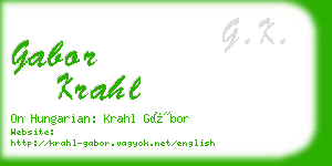 gabor krahl business card